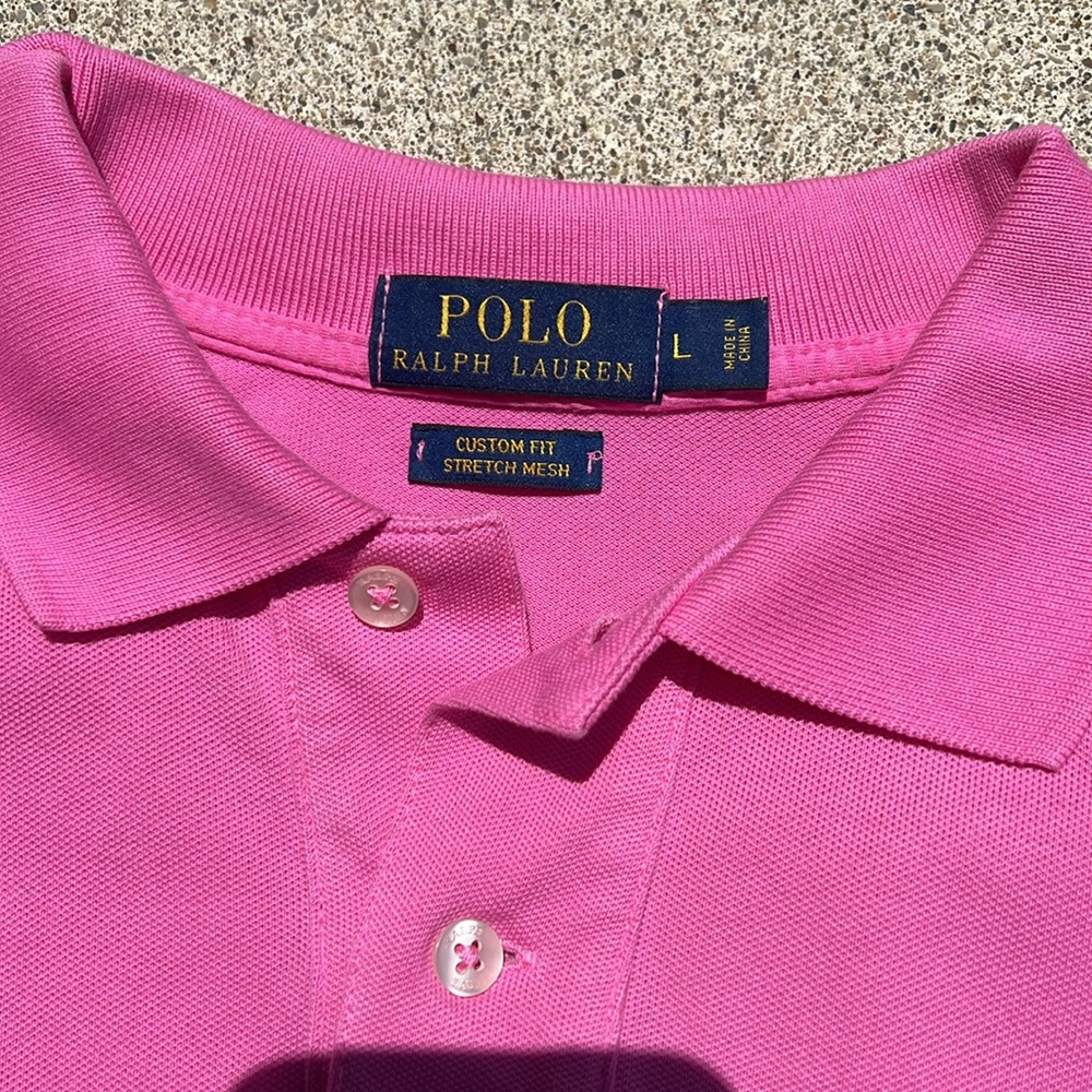 Polo by Ralph Lauren Men's Bright Pink Short Sleeve Polo Shirt/L - Picture 2 of 11